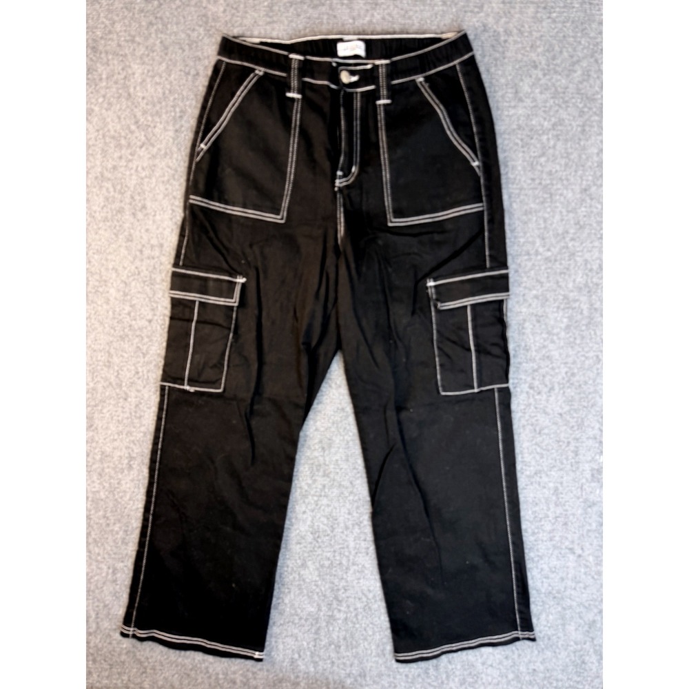 Legend Jeans Mens Large Black Contrast Stitch Cargo Pants Tactical Skate Y2K L‎